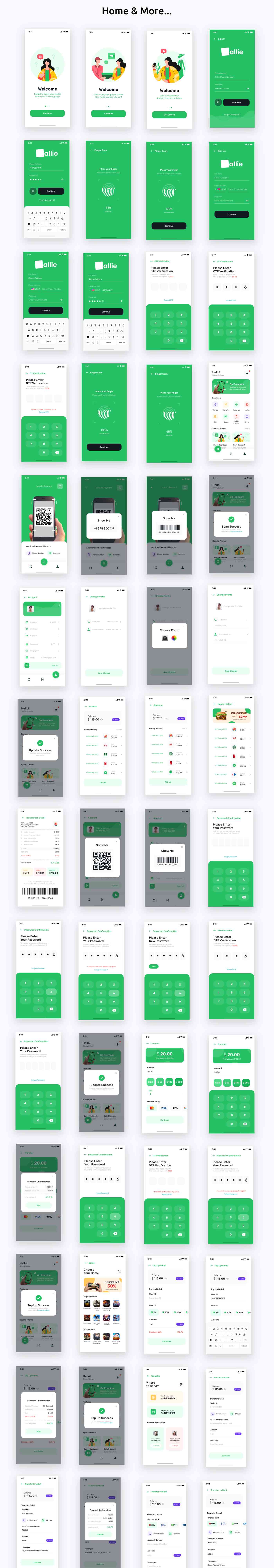 Digital Wallet App ANDROID + IOS + FIGMA + XD + Sketch + Invision Studio | UI Kit | Ionic | Wallie - 2