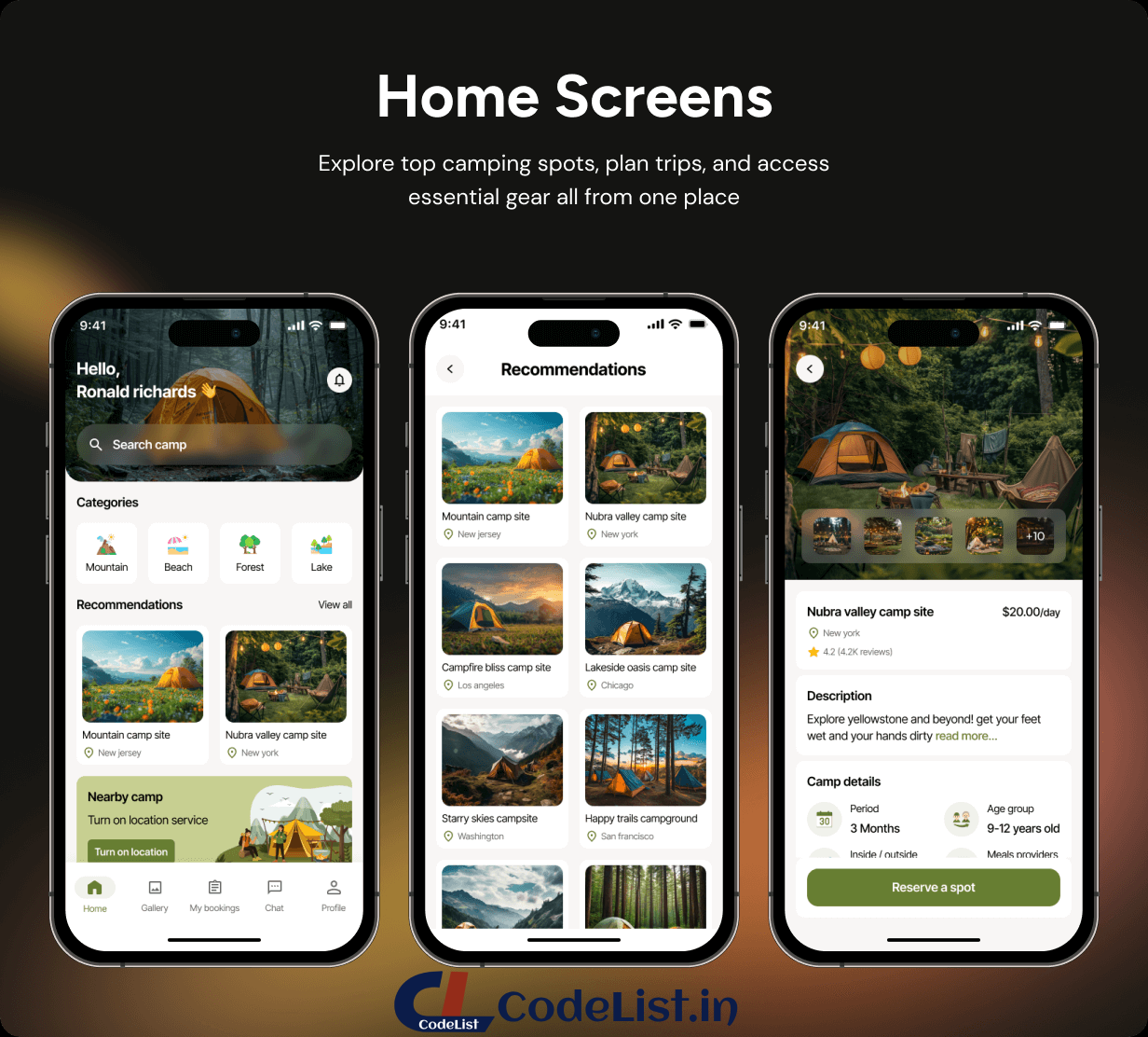 Campsite App UI Template | Camping Location Tracking App in Flutter | CampTrack App Template - 4