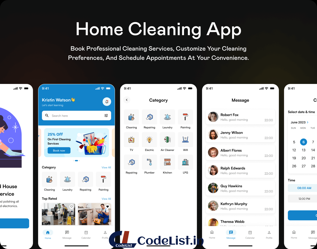 HomeCare App UI Template | Home Cleaning Service App in Flutter | CleanMaster App Template - 2