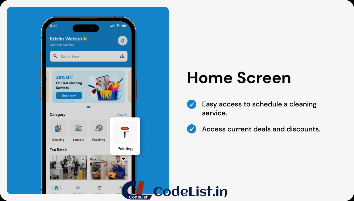 HomeCare App UI Template | Home Cleaning Service App in Flutter | CleanMaster App Template - 6