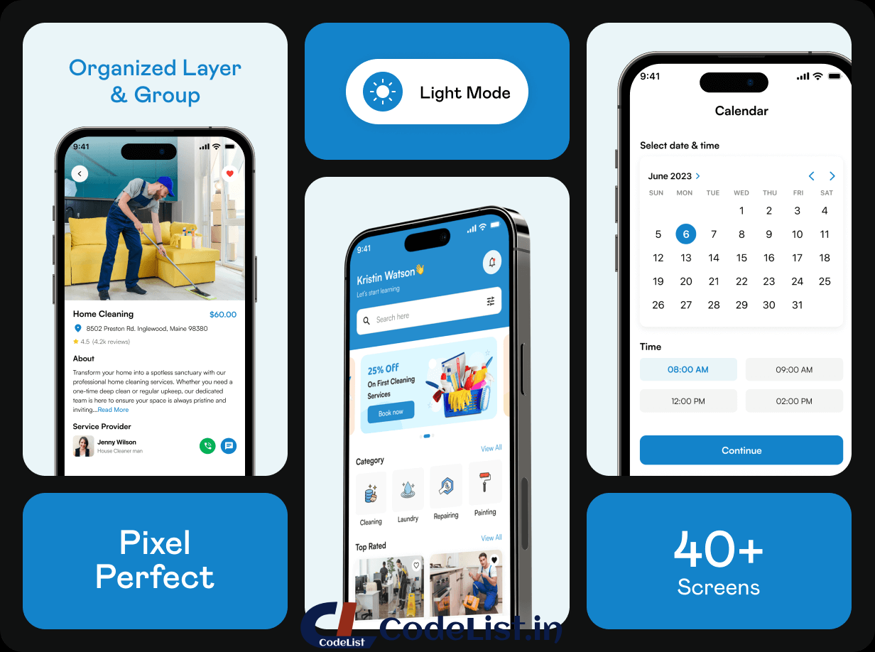 HomeCare App UI Template | Home Cleaning Service App in Flutter | CleanMaster App Template - 14