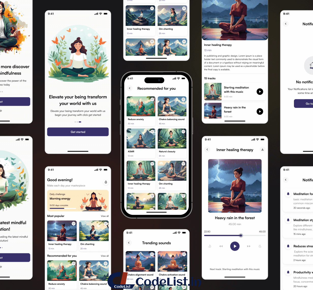 Mindfulme App UI Template | Meditation App in Flutter | BlissfulMind App Template - 4