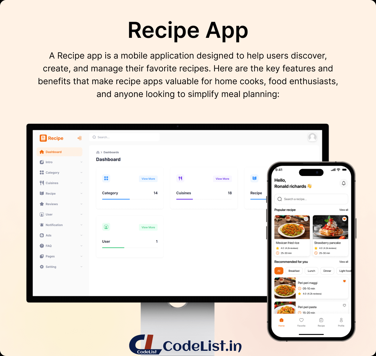 Recipe Full App in Flutter with NodeJs Backend | Cooking Guide App in Flutter - 5