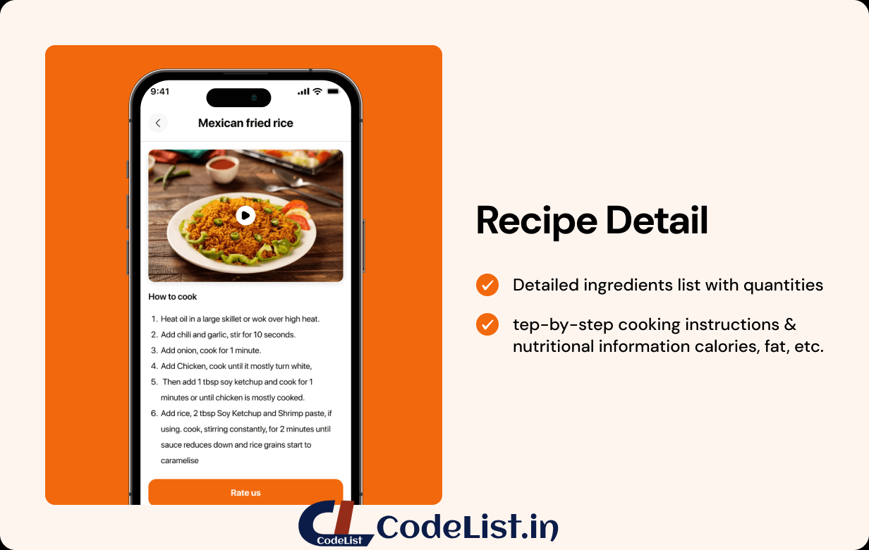 Recipe Full App in Flutter with NodeJs Backend | Cooking Guide App in Flutter - 15