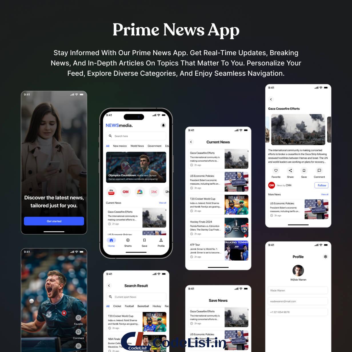 PrimeNews App UI Template | News App in Flutter | InfoHub App Template - 2