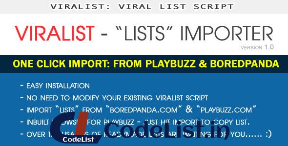 PlayBuzz and BoredPanda List Importer for Viralist