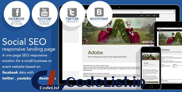 Social SEO responsive landing page facebook