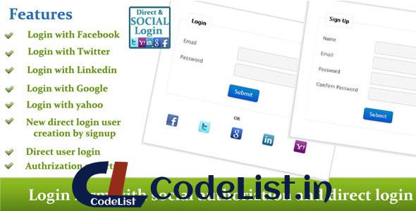 Social and Direct Login