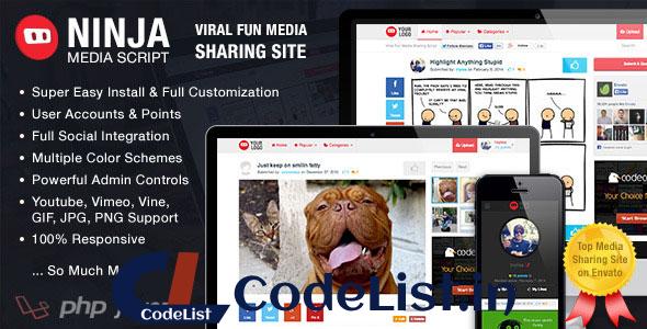 Ninja Media Script v1.5.1 – Viral Fun Media Sharing Site