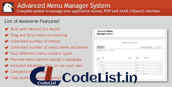 Advanced Menu Manager System