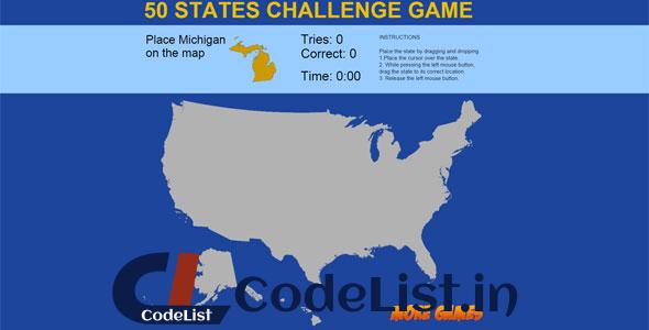 United States Map game – 50 States Challenge