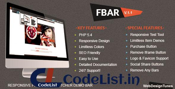 FBar – Responsive PHP Theme Switcher Demo Bar