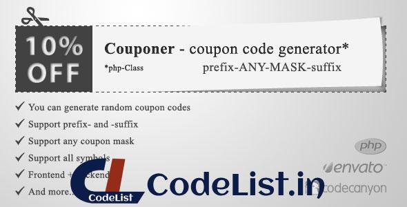 “Couponer” – coupon code generator