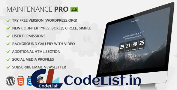 Maintenance PRO – WordPress plugin