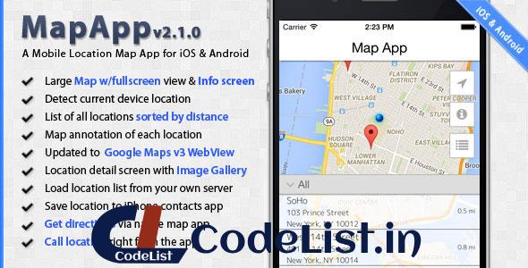 MapApp – iOS and Android Mobile Location Map App