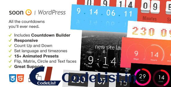 Soon Countdown Pack, Responsive WordPress Plugin