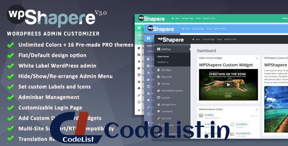 WordPress Admin Theme – WPShapere v3.0