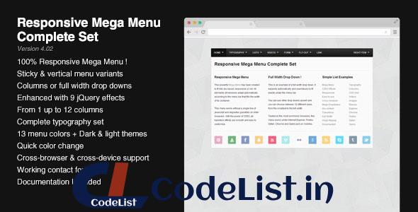 Responsive Mega Menu Complete Set