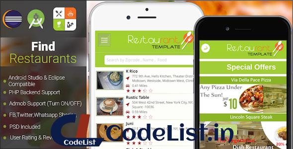 Restaurant Finder with backend Android Full App