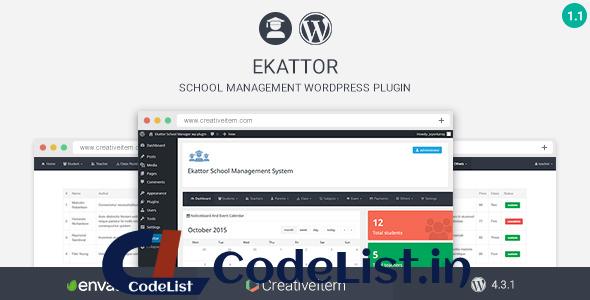 Ekattor School Manager WordPress Plugin v1.1