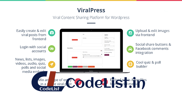 ViralPress v1.1 – Viral news, lists, quiz, videos & polls plugin