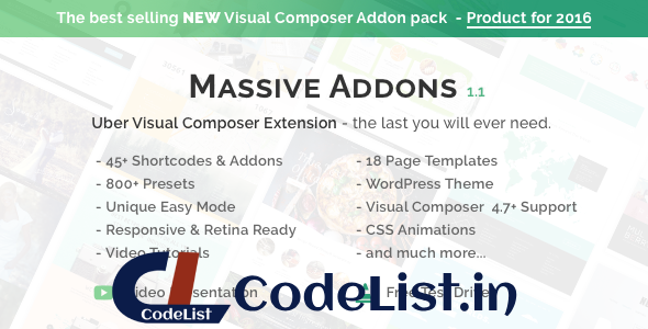 Massive Addons v1.1 – Uber Visual Composer Extension