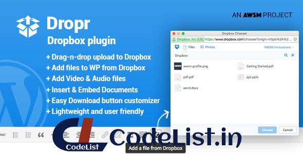 Dropr – Dropbox Integration plugin for WordPress