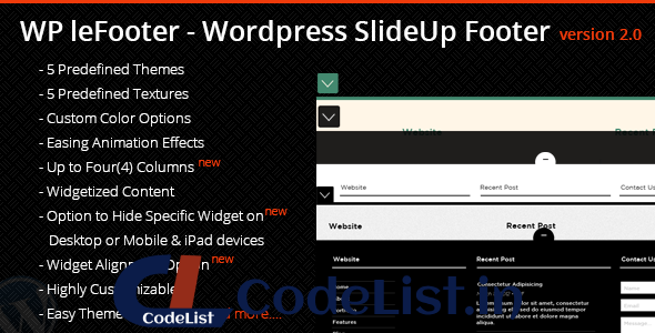 WP leFooter v2.0 – WordPress SlideUp Footer Plugin