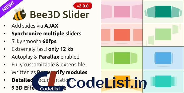 Bee3D Slider – Touch-Enabled Pure JS Plugin