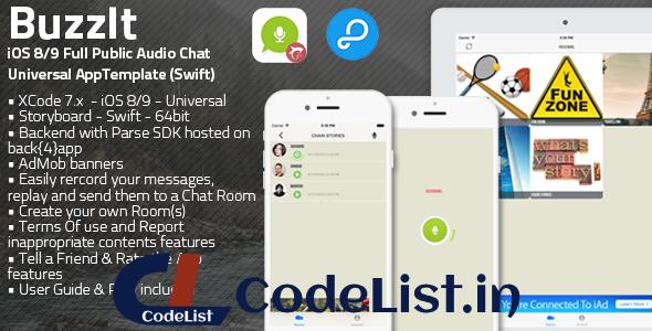 Buzz It | iOS 8/9 Universal Public Audio Chat App (Swift)