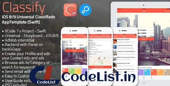 Classify – iOS 8/9 Universal Classifieds App Template (Swift)