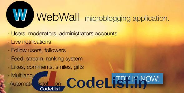 WebWall v1.1 – social microblogging application