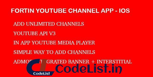 Fortin Video Channel App – Youtube Api V3 IOS