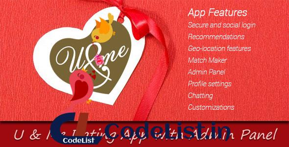 You and Me Dating App with Admin Panel