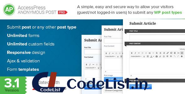 AccessPress Anonymous Post Pro v3.1.2