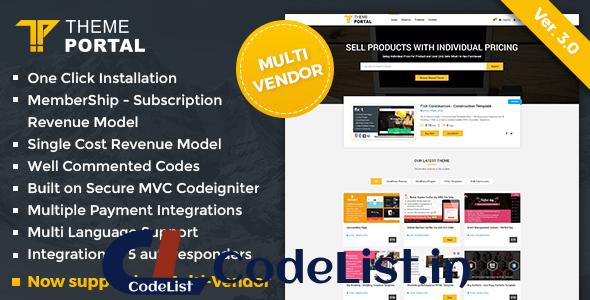 Theme Portal Marketplace v3.0 – Sell Digital Products ,Themes, Plugins ,Scripts – Multi Vendor