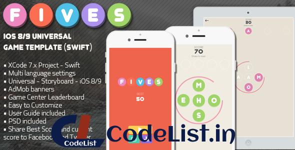 FIVES – iOS Multi Language Word Game Template (Swift)