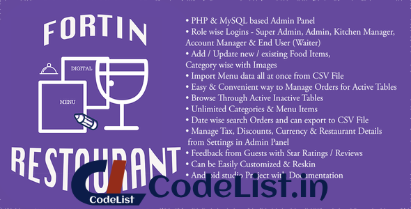 Fortin Restaurant Waiter Ordering System with Admin Panel