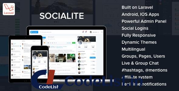 Socialite v3.1 – Laravel Social Network Script