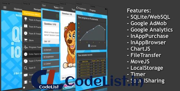 Quizionic v1.4.3 – A Quiz App Template for Ionic Framework with SQLite database