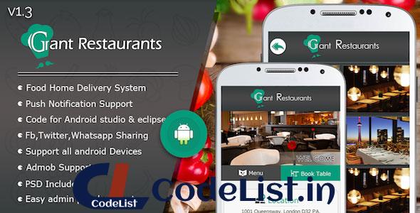 Food Delivery System for Restaurant with backend Android Full Application v1.3