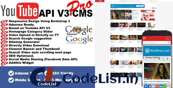 Youtube API V3 CMS PRO