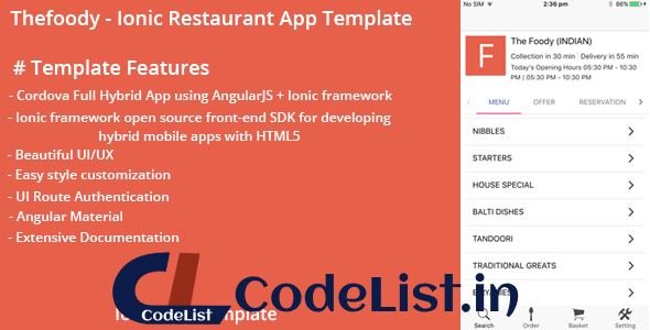 Thefoody – Ionic Restaurant App Template