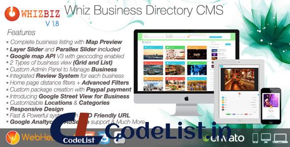 WhizBiz v1.8 – Business Directory CMS