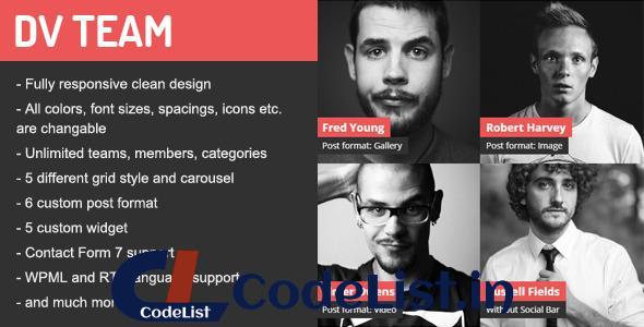 DV Team v1.6.1 – Responsive Team Showcase WordPress Plugin