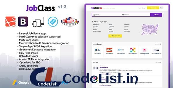 JobClass v1.3 – Geolocalized Job Portal Script