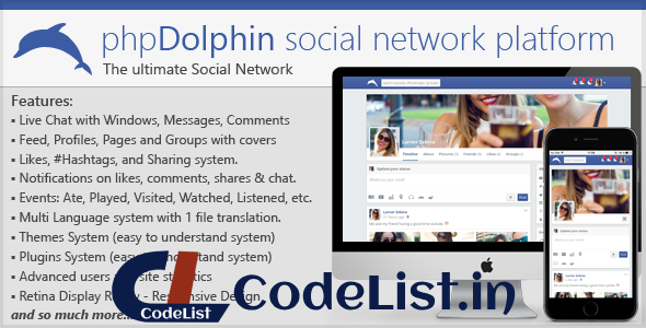 phpDolphin v2.1.6 – Social Network Platform