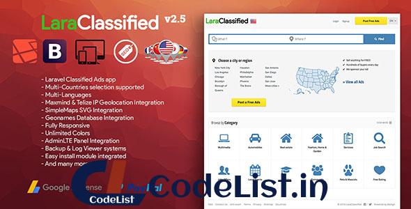 LaraClassified v2.5 – Geo Classified Ads CMS