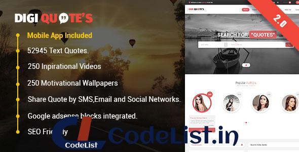 DigiQuotes – Ultimate Quotebasket PHP Script with Mobile App