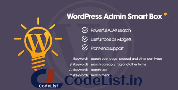 WP Admin Smart Box – Powerful AJAX search & tools for WordPress backend